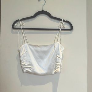 White satin crop top new with tags.